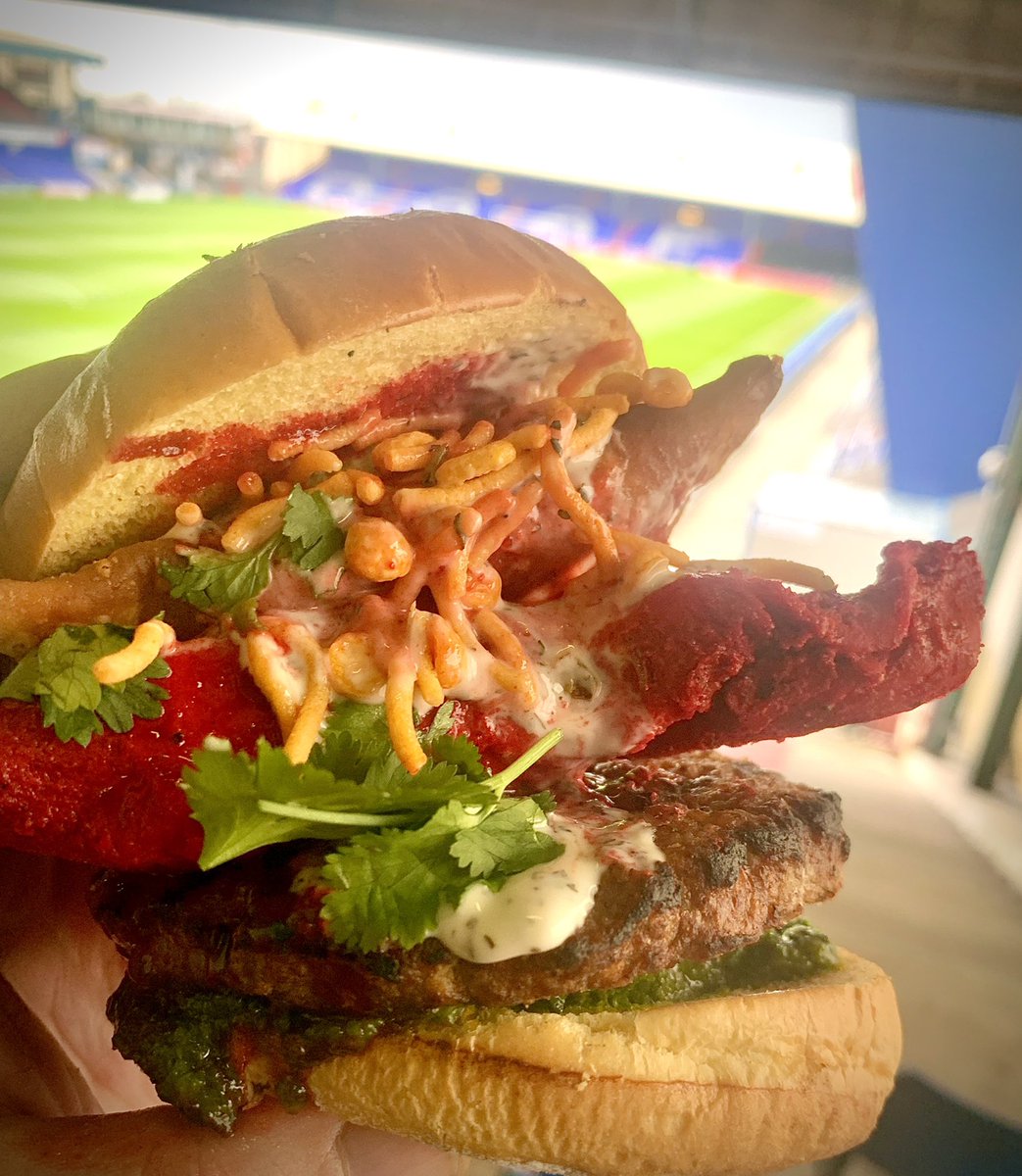 Tandoori Tower Burger at <a href="/OfficialOAFC/">Oldham Athletic</a> £6 <a href="/FootyScran/">Footy Scran</a>