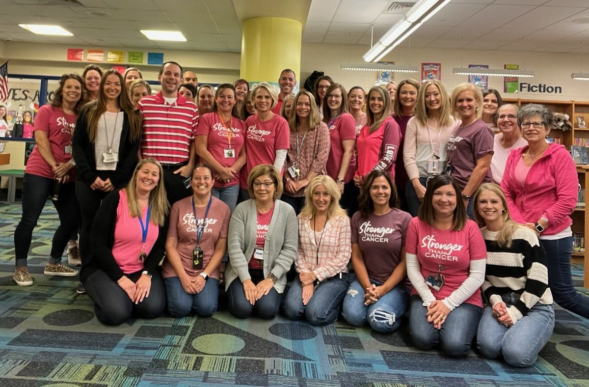 wendymmilne66's tweet photo. Two-fer...Staff rockin Pink to bring awareness to Breast Cancer Research & celebrating the end of a career with great speeches,donuts,amazing gifts & FRIENDS! #rideordie #retirementlife #alreadymissingthis #artteacher #PinkOut #findacure @hasd_stw #greatspeech @Jed_Kalp https://t.co/0YVkQP3P9H