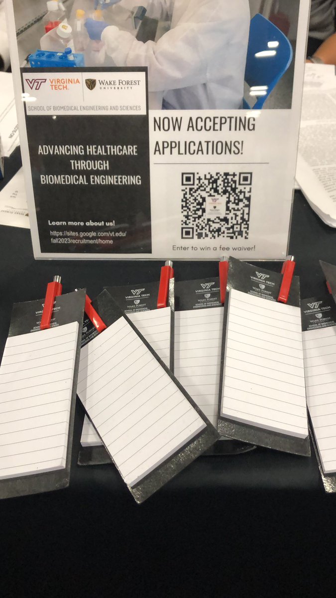 BMES_WFU's tweet photo. We have pens. We have magnetic notepads 🧲. We have smiling faces. Stop by before 12:30pm https://t.co/bxYnmEsvbm