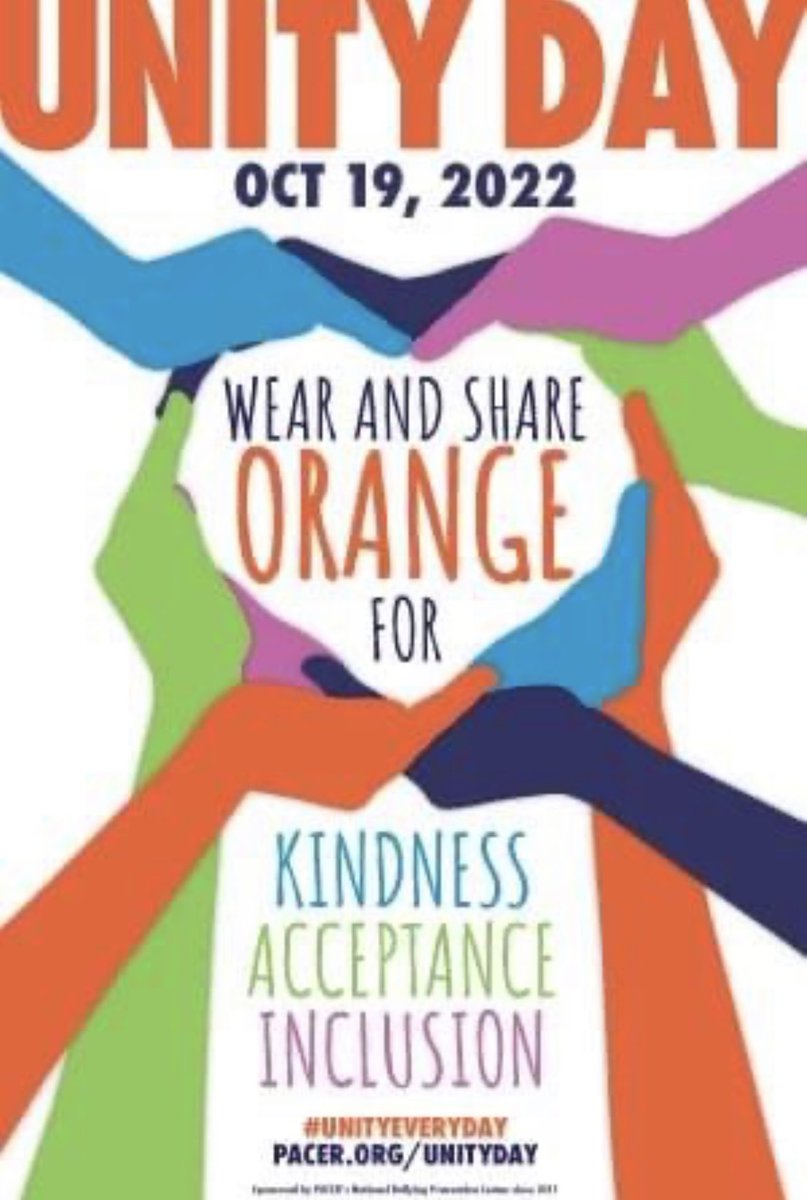 Unity Day Oct 19, be sure to wear your orange!