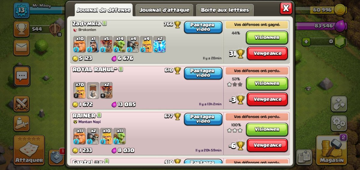 MrMikey_Coc's tweet photo. Slt l'équipe 👋, le petit compte à fait une df à +31 trophées 🏆.

#ClashOfClans #cocfr #th3 #th4 #TokyoRevengers #nuclear #clans https://t.co/UkstIeCejL