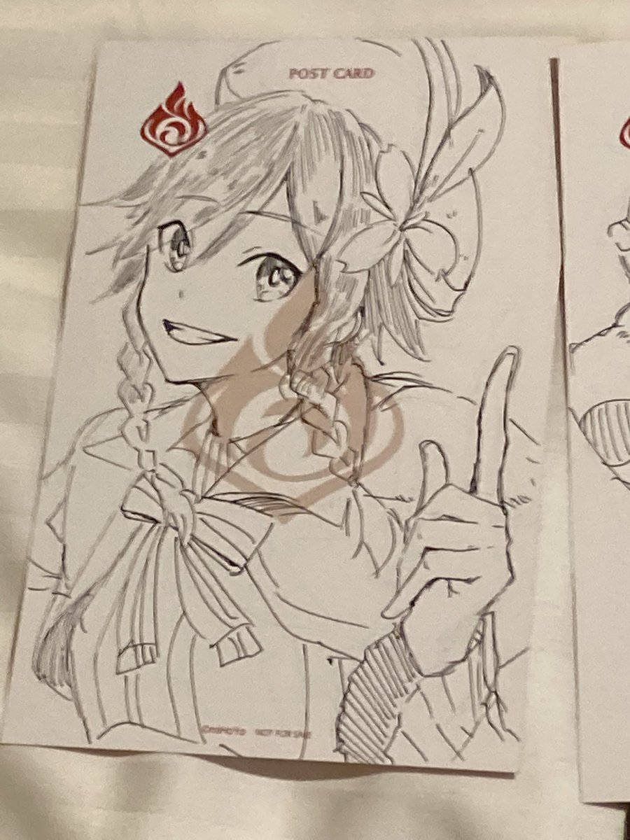 会った記念に原神の推しを皆にかいた。 