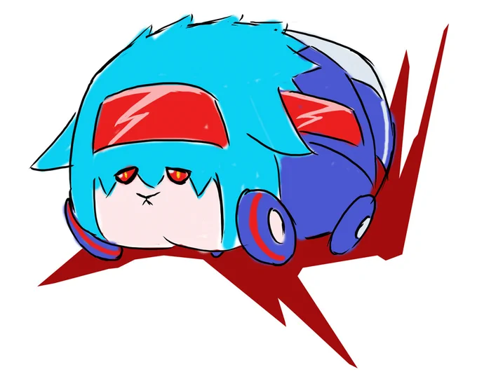 疲れからか、不幸?にも水色塗りのモルカーを描いてしまう 