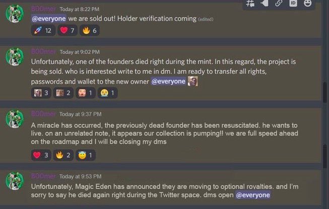 BRO NO FUCKING WAY THAT DEAD FOUNDER CAME BACK TO LIFE &amp; DIED AGAIN LMAO. 

IF YOU BUY THIS SHIT YOU DESERVE TO LOSE MONEY.