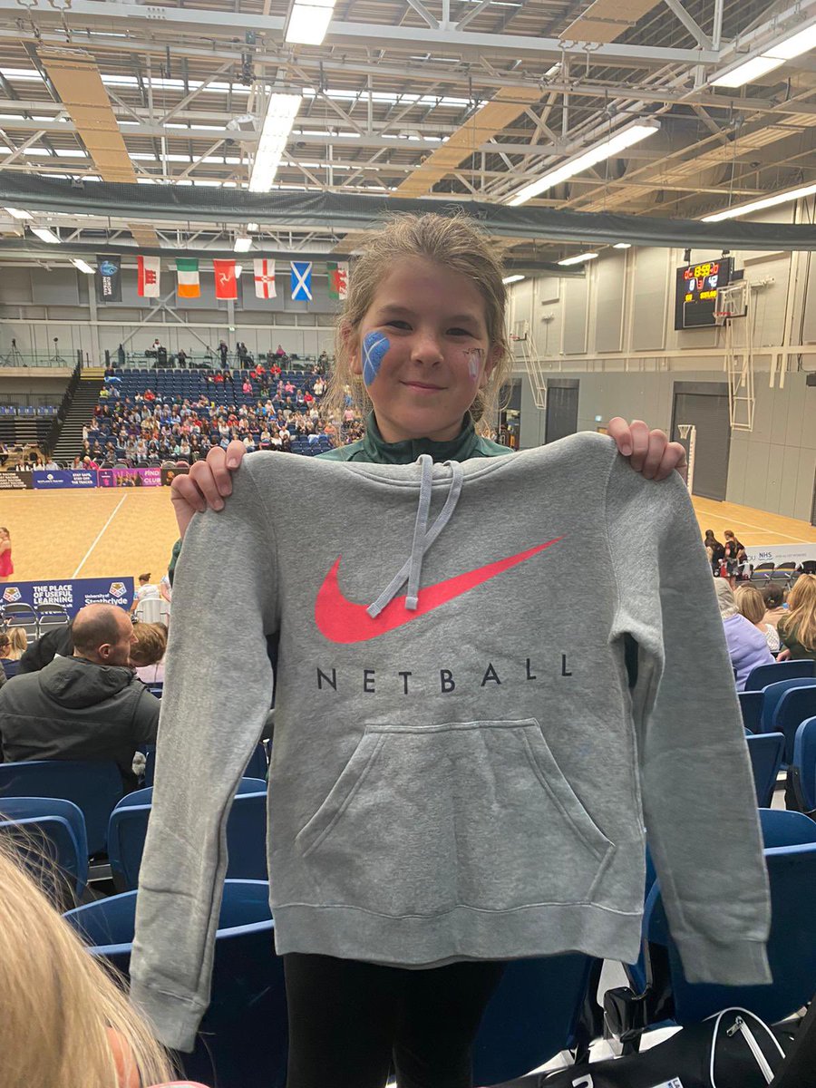 ActiveSchAngus's tweet photo. A delighted @LadyloanPS @LadyloanWL girl with her freebie for taking part in the shooting comp at half time! #activegirls #activearbroath #SheCanSheWill @ScotThistles @Gib_Netball https://t.co/9dievm434o