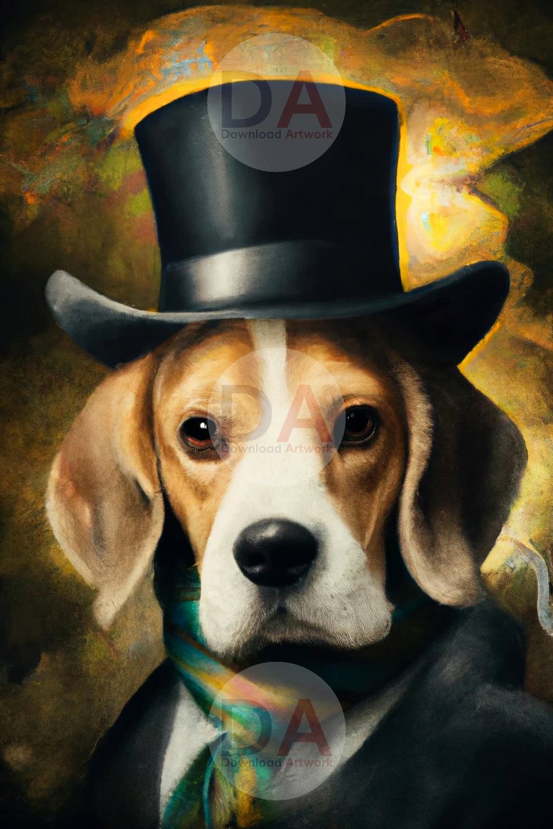 DownloadArtwork's tweet photo. A very dapper gentleman. Woof!

🎨Seeress👇

https://t.co/69zO6FK6uZ

#beagle #dog #puppy #dogs #beaglelife #puppylove  #doglover #dogart #aiart #digitalart #Interiors #EtsySeller #etsyshop #wallart #downloadartwork #dogsoftwitter #dogsdressedup https://t.co/XB4jxN6Hvc