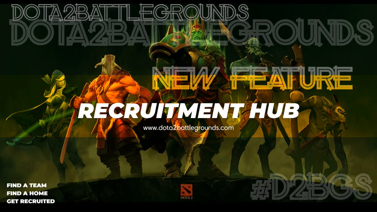 There's only 10 days left to register for the Dota2 Battlegrounds Calibration phase... so we launched the Dota2 Battlegrounds Recruitment Hub!

Let the Dota 2 community know about you and get recruited!

More info here:
dota2battlegrounds.com/post/the-recru…