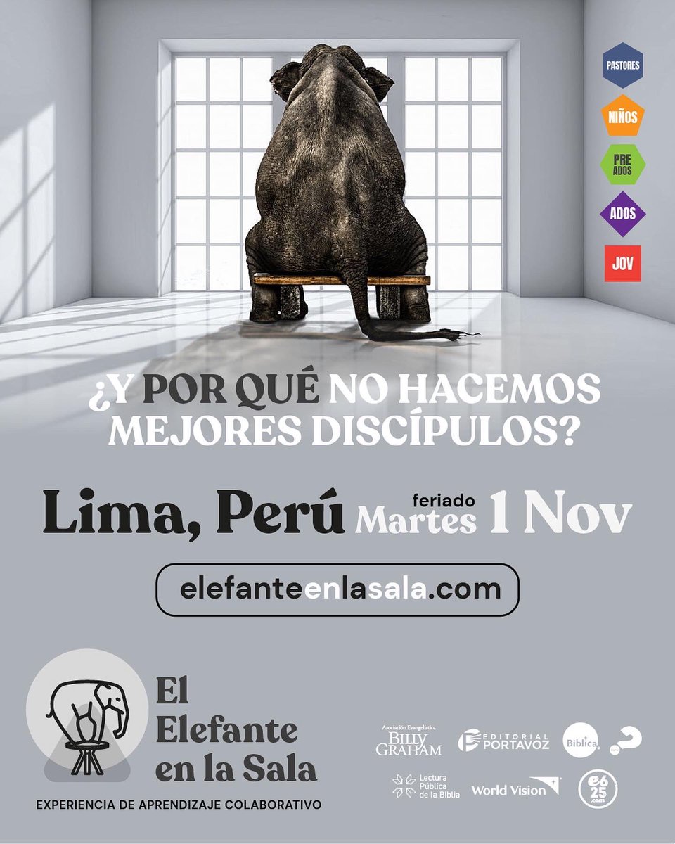 e625Peru's tweet photo. Pastor Juan Mejías de Hillsong Barcelona será parte de #ElElefanteEnLaSala 

1 Nov 🎫 https://t.co/y1AdwO4AcL https://t.co/jNBcWpQORN