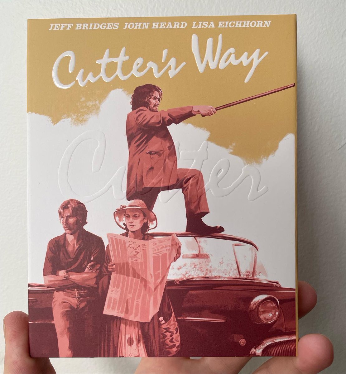 FunCityEdition's tweet photo. CUTTER’S WAY Blu-ray packaging. Available now from @vinegarsyndrome and @FilmsRadiance. #FunCityEditions #CuttersWay #CutterandBone https://t.co/CvDrOUrmgQ