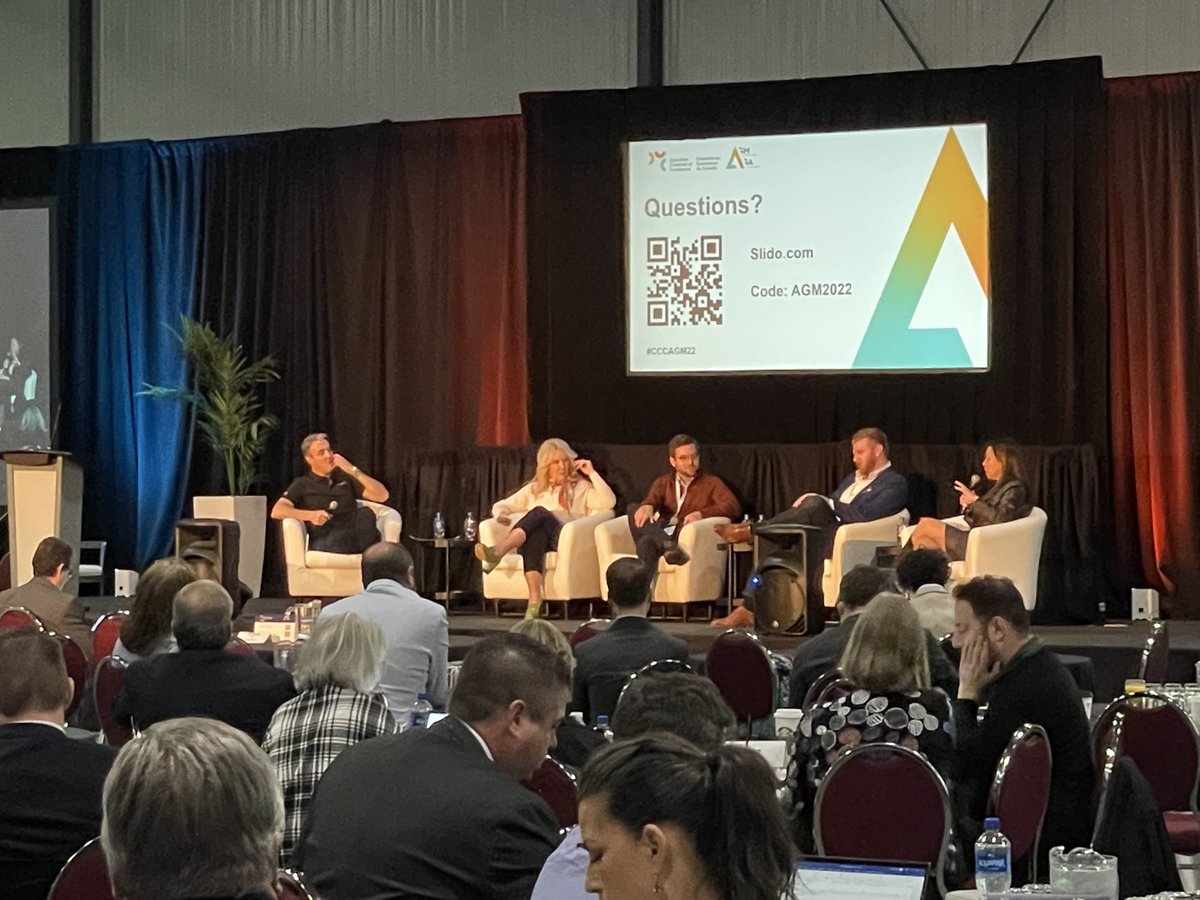 BBOTCEO's tweet photo. Focus on growth sectors at this morning’s #cccagm22. Great insights from panelists and facilitator ⁦@BenMulroney⁩ ⁦@CdnChamberofCom⁩ https://t.co/ek2fPcnWVK