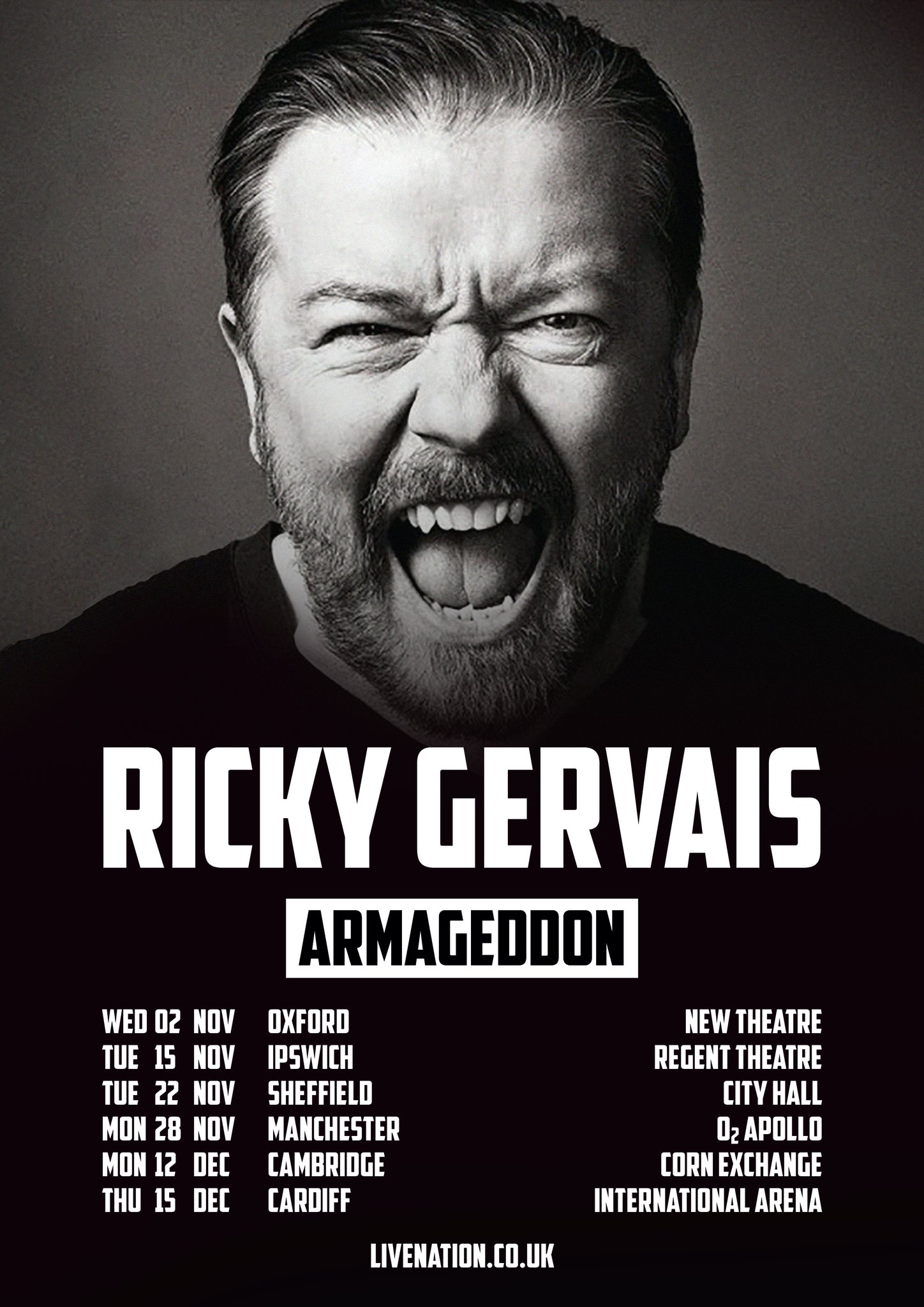 Ricky Gervais on Twitter "The first few Armageddon tour dates
