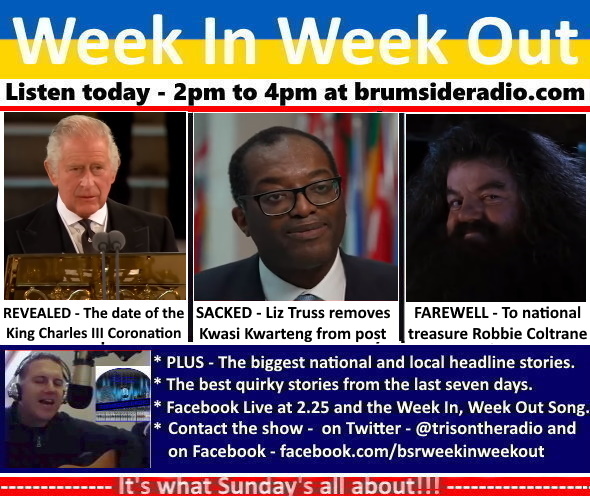 trisontheradio's tweet photo. After another busy news week, join me from 2pm to 4pm today for your weekly recap and a light-hearted look at the stories hitting the headlines - Week In, Week Out - at https://t.co/U14D5stKaW on any of the radio apps or ask Alexa to 'Open BrumSide Radio' - #CommunityRadio #news https://t.co/6LDYe1Rli6