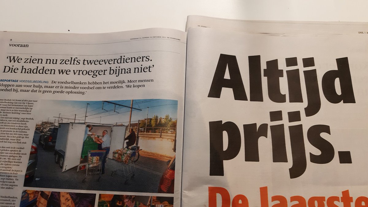 Peter Cosemans (@peter_cosemans) on Twitter photo Zeg <a href="/destandaard/">De Standaard</a> , 
Mag ik dit nu #crinche vinden? Aan de linkerkant een reportage over voedselbanken (waar de nood voor vele mensen steeds groter wordt). Aan de rechterkant een paginagrote advertentie van een grootwarenhuis. Zeg <a href="/destandaard/">De Standaard</a> , 
Mag ik dit nu #crinche vinden? Aan de linkerkant een reportage over voedselbanken (waar de nood voor vele mensen steeds groter wordt). Aan de rechterkant een paginagrote advertentie van een grootwarenhuis.