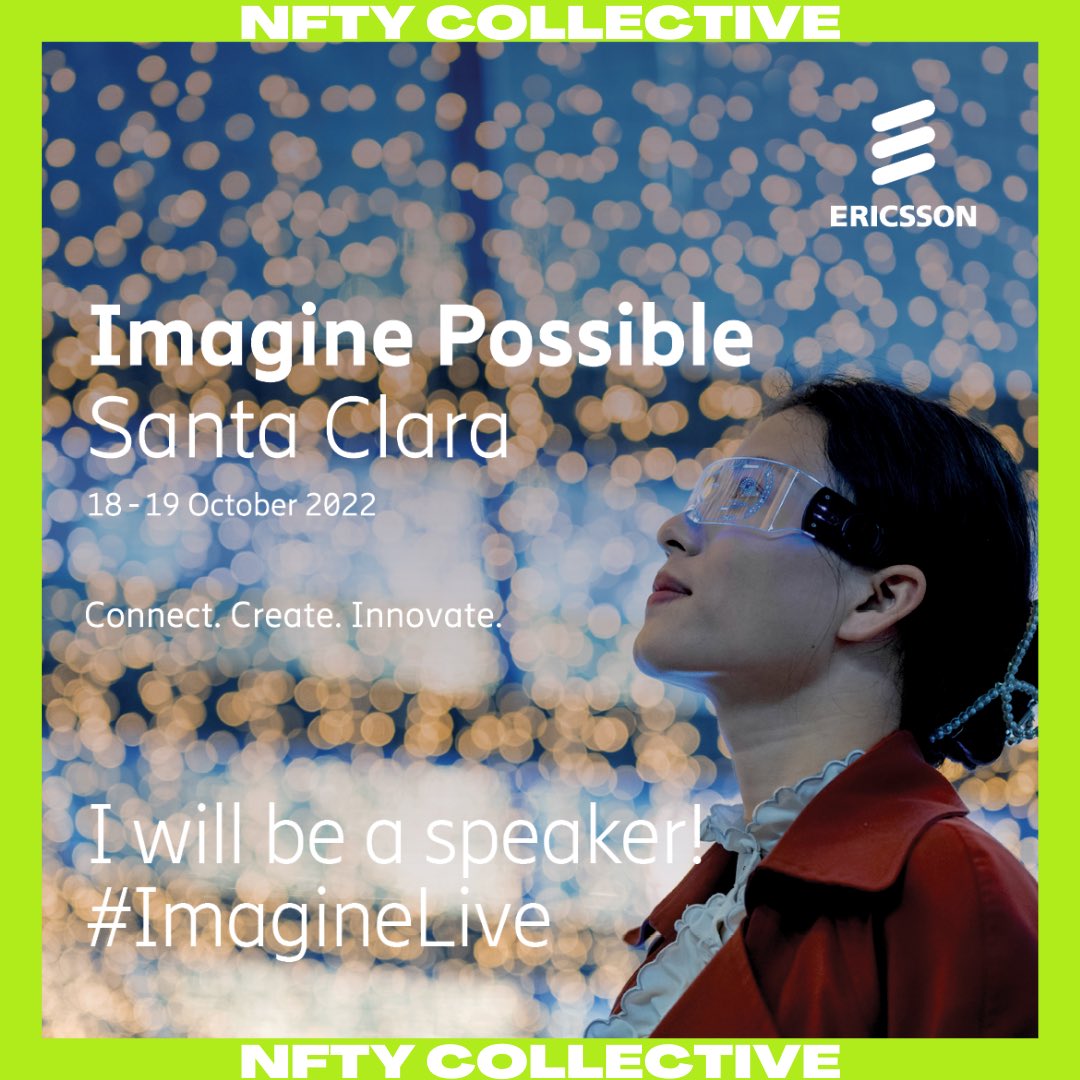 Who is ready?! 3 days to go. Creator of NFTY Collective @imgisellemota is speaking at Ericsson’s Imagine Possible Santa Clara. Register to attend in person or online! Link in bio #Ad #ImNFTY <a href="/ericsson/">Ericsson</a> #ImaginePossible