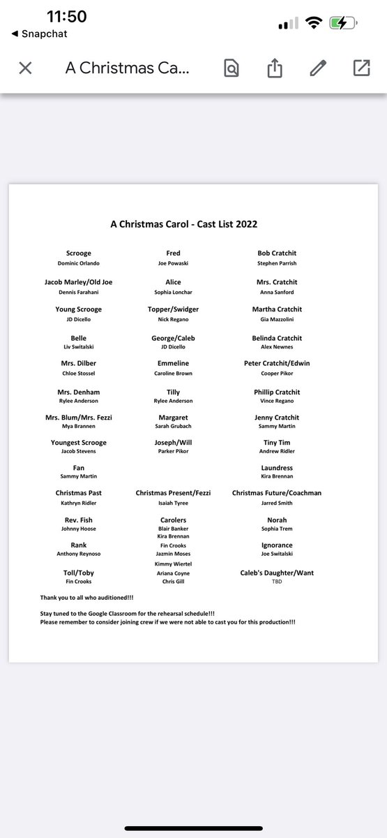 IsTheCastListU1's tweet photo. A Christmas Carol Cast List!!!!! https://t.co/PcWLyjBp7A