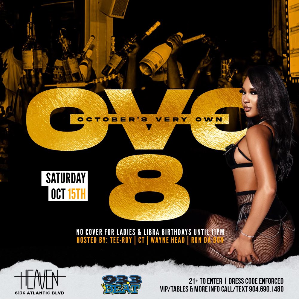 KreamTeamMuzik's tweet photo. Tonight The 8th Annual #OVO #Affair Takes Over #ClubHeaven

Celebrating The #Birthdays Of @wayneehead @IAmRonDaDon @iTeeRoy @BoatSimms &amp; All #Libra 

Ladies No Cover Till 11pm + Free #Shots 4 Everyone $5 Drinks Till 11pm

21&amp;Up
Doors open at 10pm 

8136 Atlantic Blvd https://t.co/x2Em70fMuq