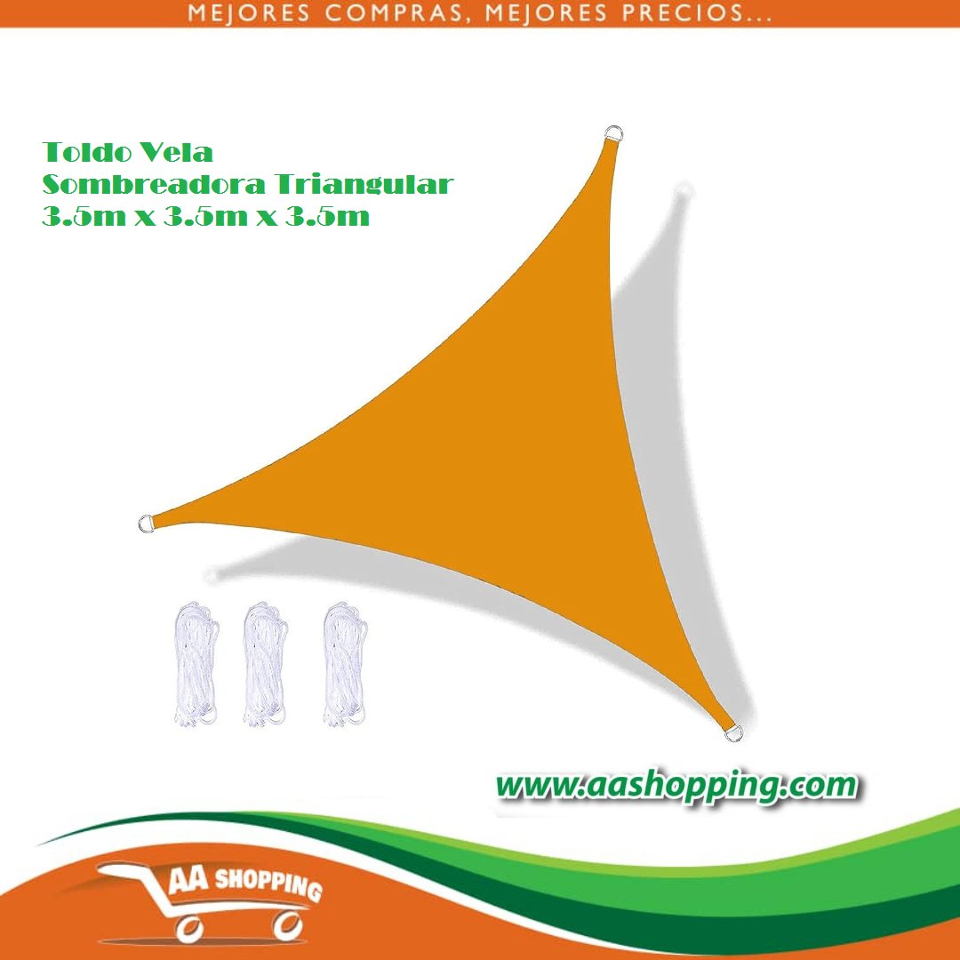 #AAShoppingChile ¡Mejores Compras, mejores precios!
TOLDO VELA SOMBREADORA TRIANGULAR
3.5m x 3.5m x3.5m
Whatsapp: +56 9 6722 5580
#chile #sombrillas
AAShopping.cl