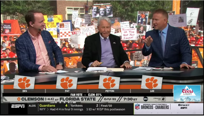 The ESPN cabal back to their anti-FSU tactics. Peyton Manning literally said 'Clemson is better than FSU'. The gall!