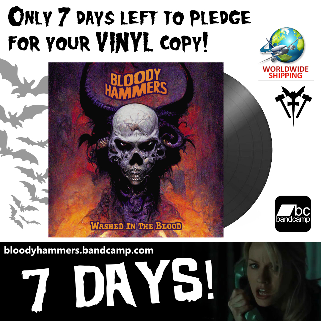 Just a heads up for folks who want our new album on Vinyl. There's only 7 days left to pledge for your copy. Ships worldwide from bandcamp. Thank you! bloodyhammers.bandcamp.com/album/washed-i…