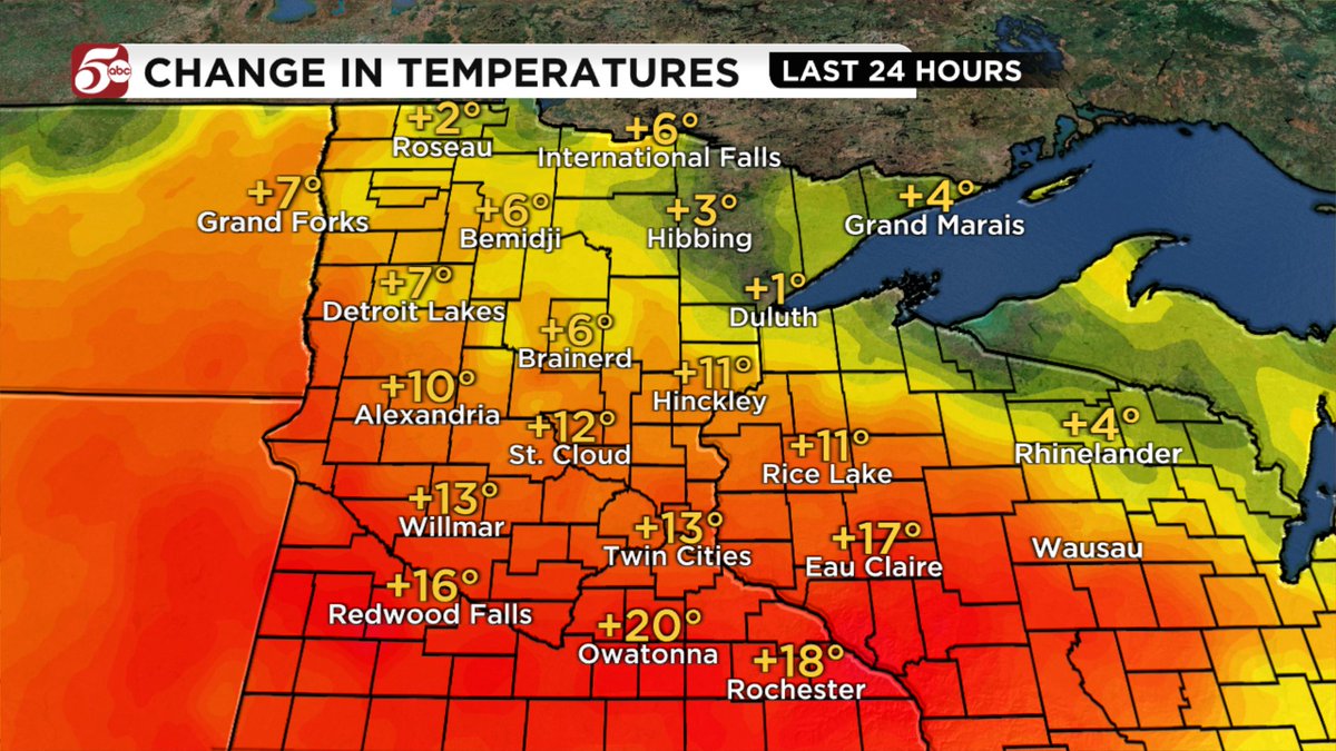 As expected, a big difference in temperatures between northern and southern Minnesota.

These temperatures will drop again tomorrow, so make the most out of the decent fall weather Saturday afternoon! https://t.co/xXeDWCL7TC