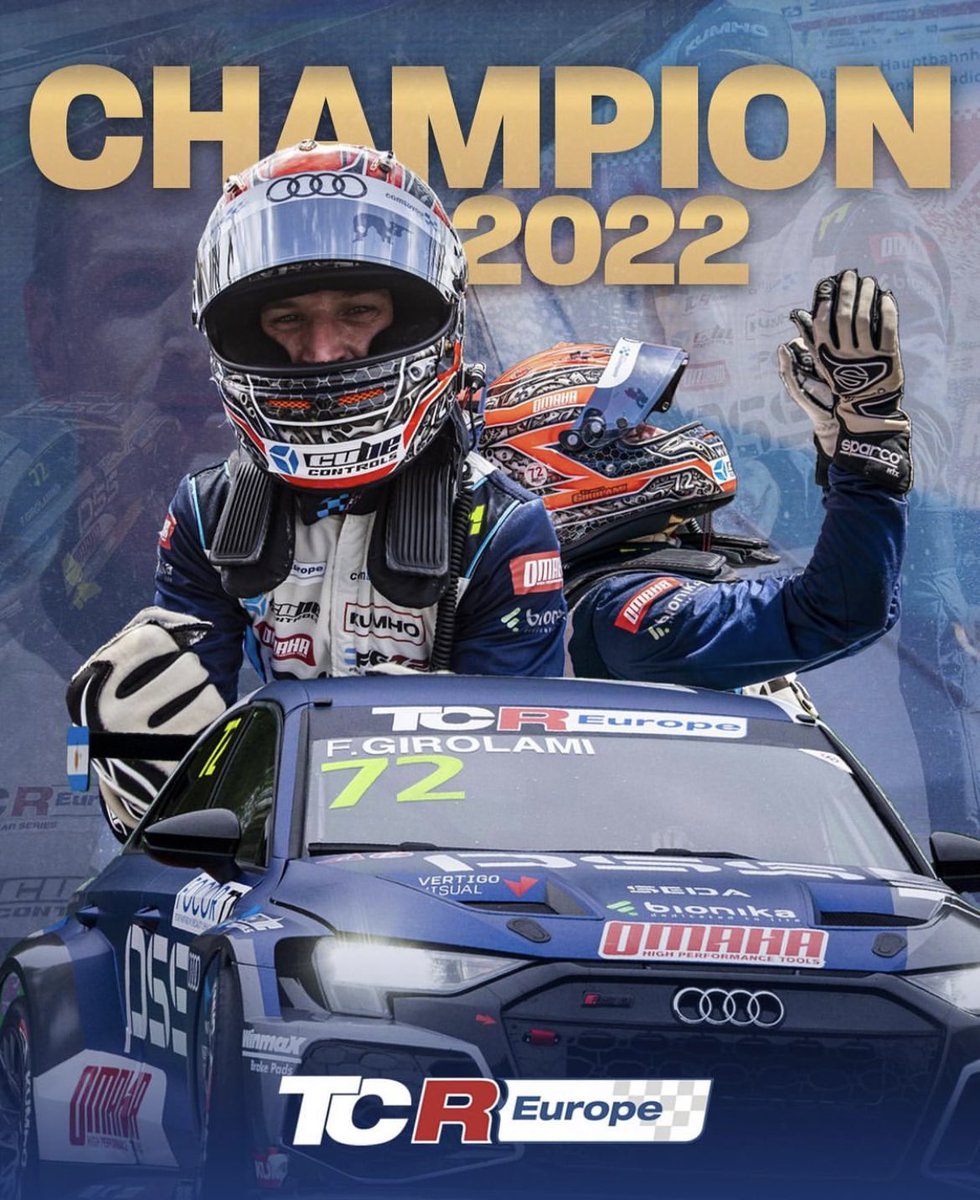bebugirolami's tweet photo. Felicitaciones Hermano!! 
Campeón del TCR Europeo 2022, muy merecido lo tenes, el trabajo duro y consistente siempre tiene recompensa.  Disfrútalo mucho! @frangirolami https://t.co/o3xafDtboD
