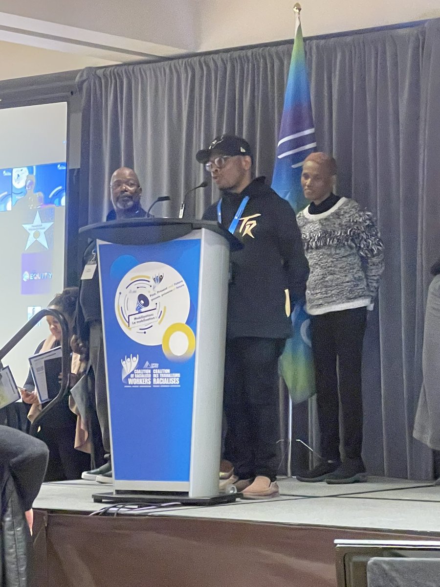 6perronsinwaub's tweet photo. Some of the speakers at the @OPSEU @SEFPO #CoRW (Coalition of Racialized Workers) conference. R3’s own @mikehamilton_14, @mcwalker64, @SGaibrie and the @rawtaiko drummers. A very engaging opening evening. #mobilize #dismantle https://t.co/FpWWXhUeDN