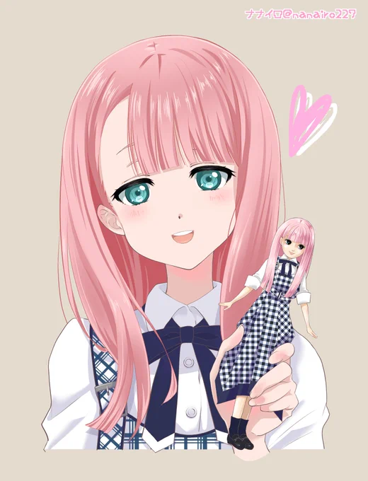 「見て〜 おそろぉいんふふふ」周りが新衣装を描いている中…やっと塗りオワタ…՞߹ - ߹՞#ナナニジ #神木みかみ  