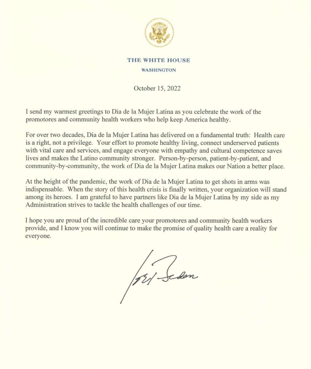 DMLCHWS's tweet photo. Thank you @JoeBiden 🙏🏼 @DMLCHWS #CommunityHealthWorkers #Promotores https://t.co/wvPzwyBAPu
