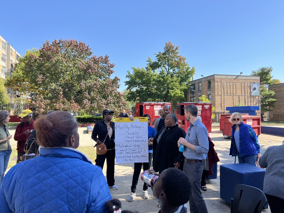 WIN_DC's tweet photo. WIN Electric tour made a stop at Potomac Gardens. Resident leaders, Kourtney Mills & Misha Pettway met with @CMCharlesAllen & spoke about the terrible conditions in their homes and demanded action to happen soon. #electrictour #electrifyeverything #blackhomeownershipmatters https://t.co/kBsI3mbbgk