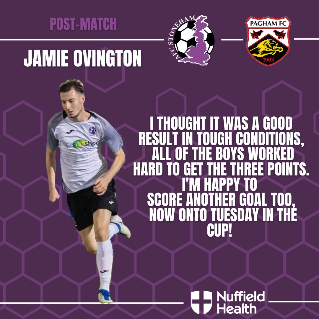 POST-MATCH| Jamie Ovington gave his post-match thoughts after securing a goal in our 3-2 win over Pagham FC today! #upthepurps 💜⚽️