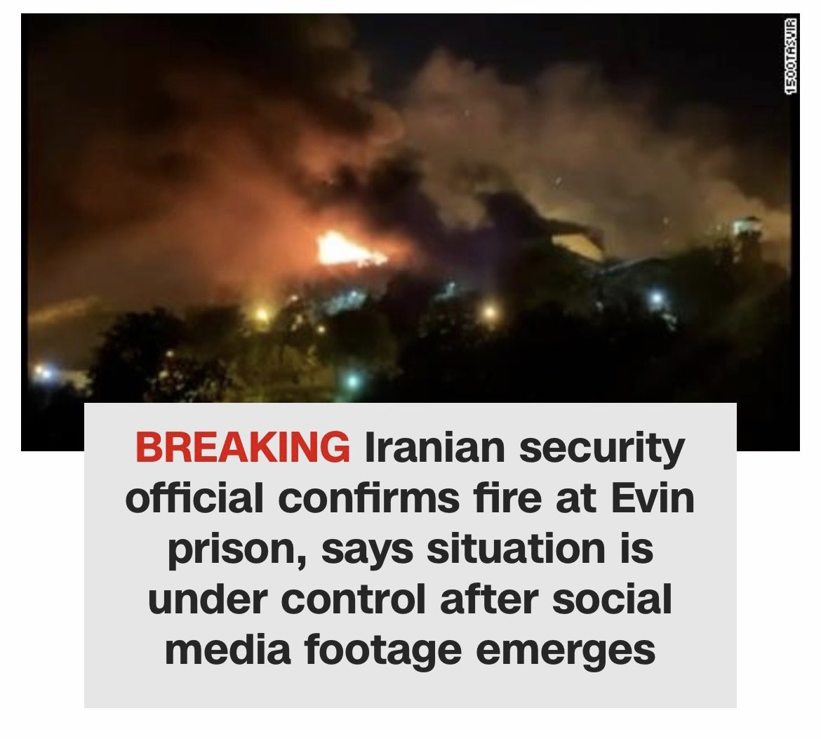 .<a href="/CNN/">CNN</a> only reporting updates from IRI officials versus from Iranians on the ground in the midst of the fire, street blockades and gunfire is not sound journalism. Please take note and get your team to verify all of the videos and info from the ground happening in real time. #Evin