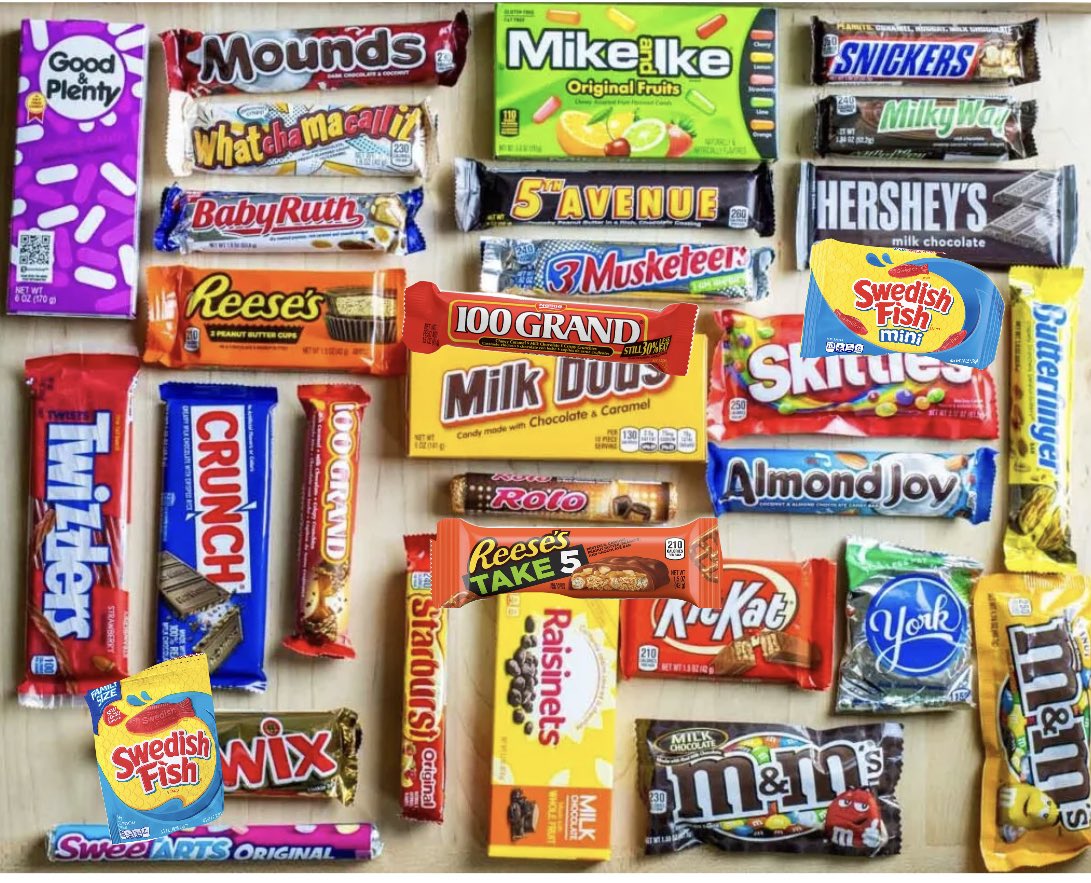 Love_bug1016's tweet photo. you’re trick or treating and the sign says take only 1. which one are you choosing? https://t.co/CJTfBuBlpT