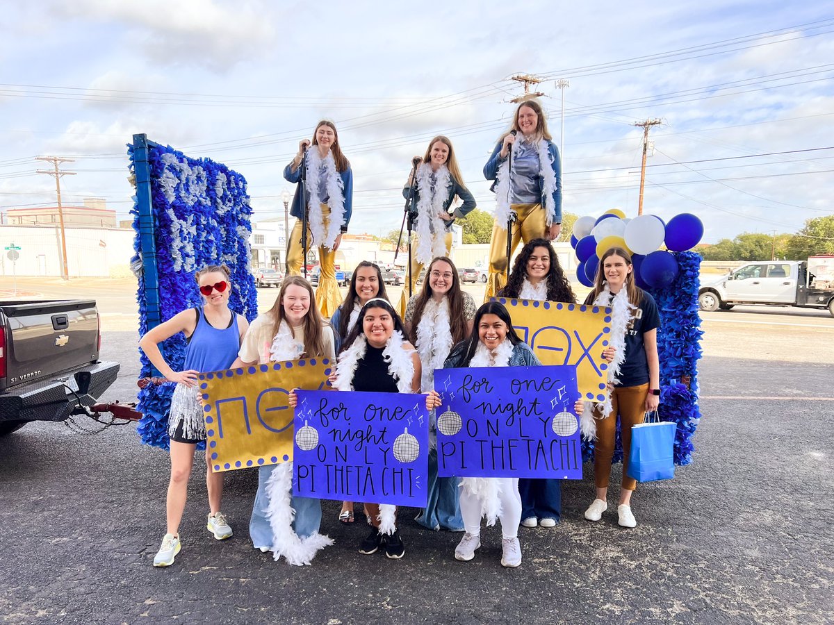 pithetachi's tweet photo. ✨For one night, and one night only…. Pi Theta Chi!!!✨ 
Donna and the Dynamos made a special appearance on our homecoming float this year!👀 https://t.co/LgwL6walD1