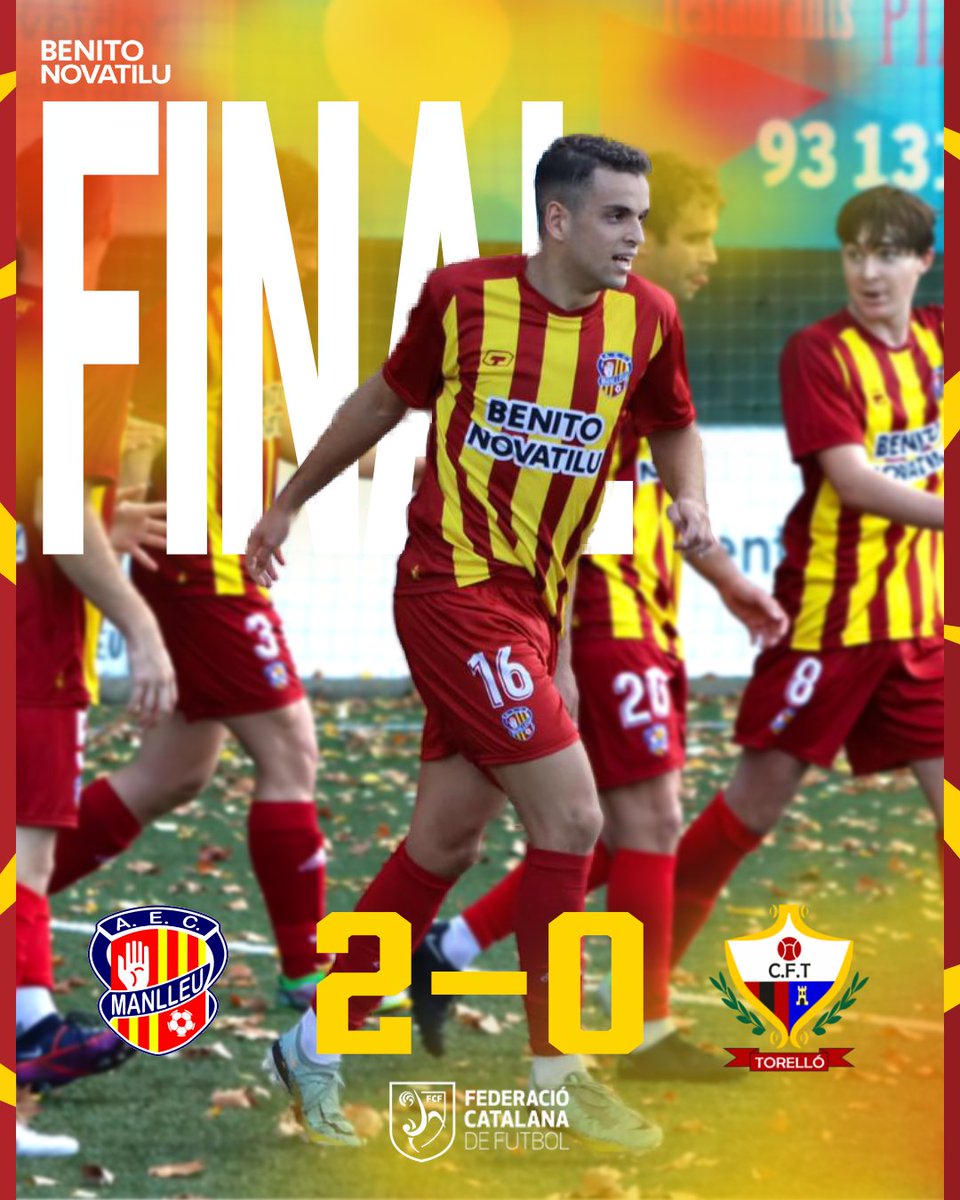 𝗟𝗮 𝗽𝗿𝗶𝗺𝗲𝗿𝗮 𝘃𝗶𝗰𝘁𝗼̀𝗿𝗶𝗮.

<a href="/aecmanlleu/">AEC Manlleu</a> 2-0 <a href="/cftorello/">CF.TORELLO</a>

⚽ Omar
⚽ Rafel Pérez

🔴🟡 #somdelmanlleu #1cat1