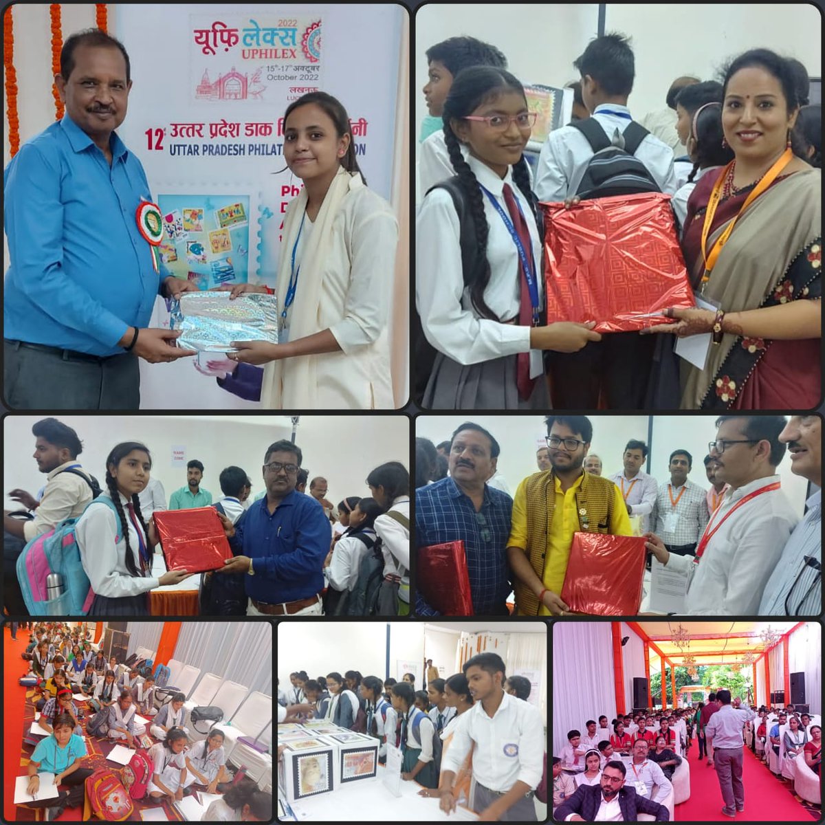 cpmgup's tweet photo. On the inaugural day of #UPHILEX-2022, Philatelic Workshop, Quiz  &amp; #Stamp designing competition were organized.

Winners of Quiz and stamp designing competion were awarded with prizes.

#PostalWeek2022
#PhilatelyasHobby
@IndiaPostOffice https://t.co/4GqIj4LlAr