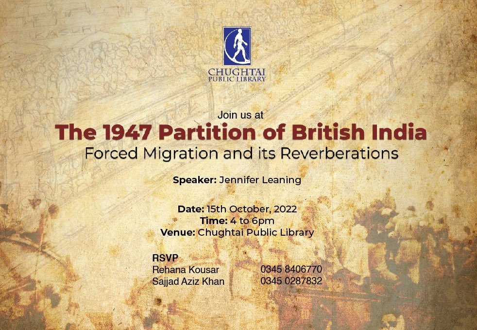 ALPforPakistan's tweet photo. Aspire in Pakistan arranged for our alumni to join a seminar on “The 1947 Partition of British India” - where Jennifer Leaning joined the session as the speaker. This was a splendid opportunity for our alumni to connect with people and be part of an interesting discussion. https://t.co/3uiEayRC8I