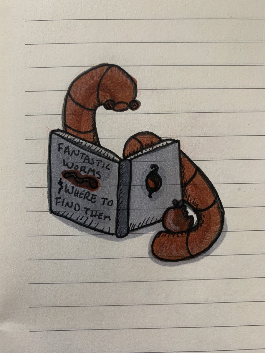 alexewarren's tweet photo. Today’s Artober Prompt: “Worm” 
#ScbwiArtober #scbwi #illustrators https://t.co/7GbMjIxpGm