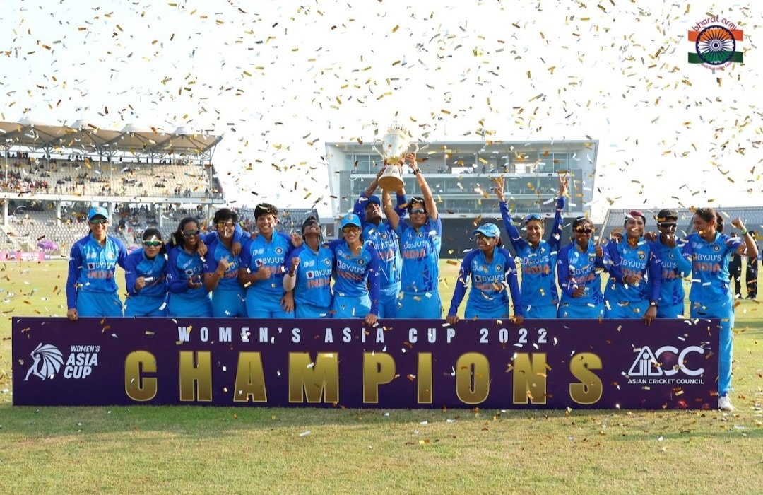 ।। नारी शक्ति युगे युगे।।
हम सभी आप पर गर्व करते हैं #WomenInBlue बहुत-बहुत बधाई 💐💐💐👏👏🇮🇳🇮🇳
#WomensAsiaCup2022 🇮🇳
#TeamIndia