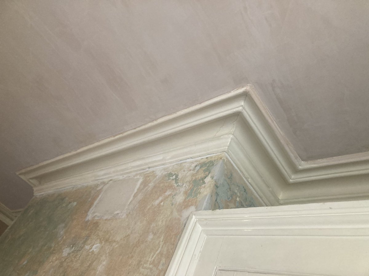 PegasusPlaster's tweet photo. Plaster boarding ceiling and finish plastering ceiling into existing cornice #enfield #refurbish https://t.co/4XXC7Pczju