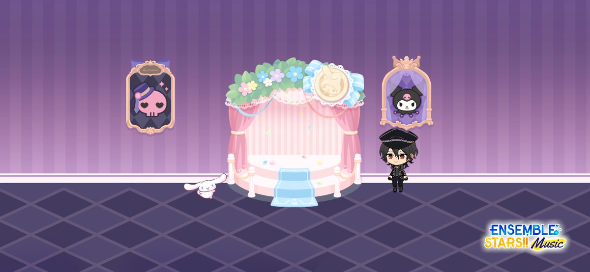piss_starr's tweet photo. #EnstarsSanrio #EnsembleStarsMusic Sanrio characters from the Fairyland have arrived at ES! Come and create your unique Shining Stage! https://t.co/QzgGEvJmxY