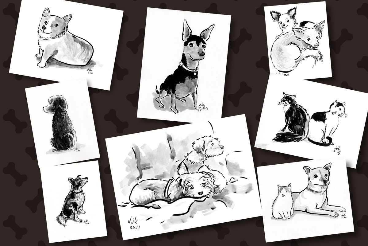 Giveaway! I’m gifting a pet ink drawing to one random person who RTs this post! (I’ll also be giving art to someone via Facebook as well.) studiojjk.myshopify.com/collections/pe…