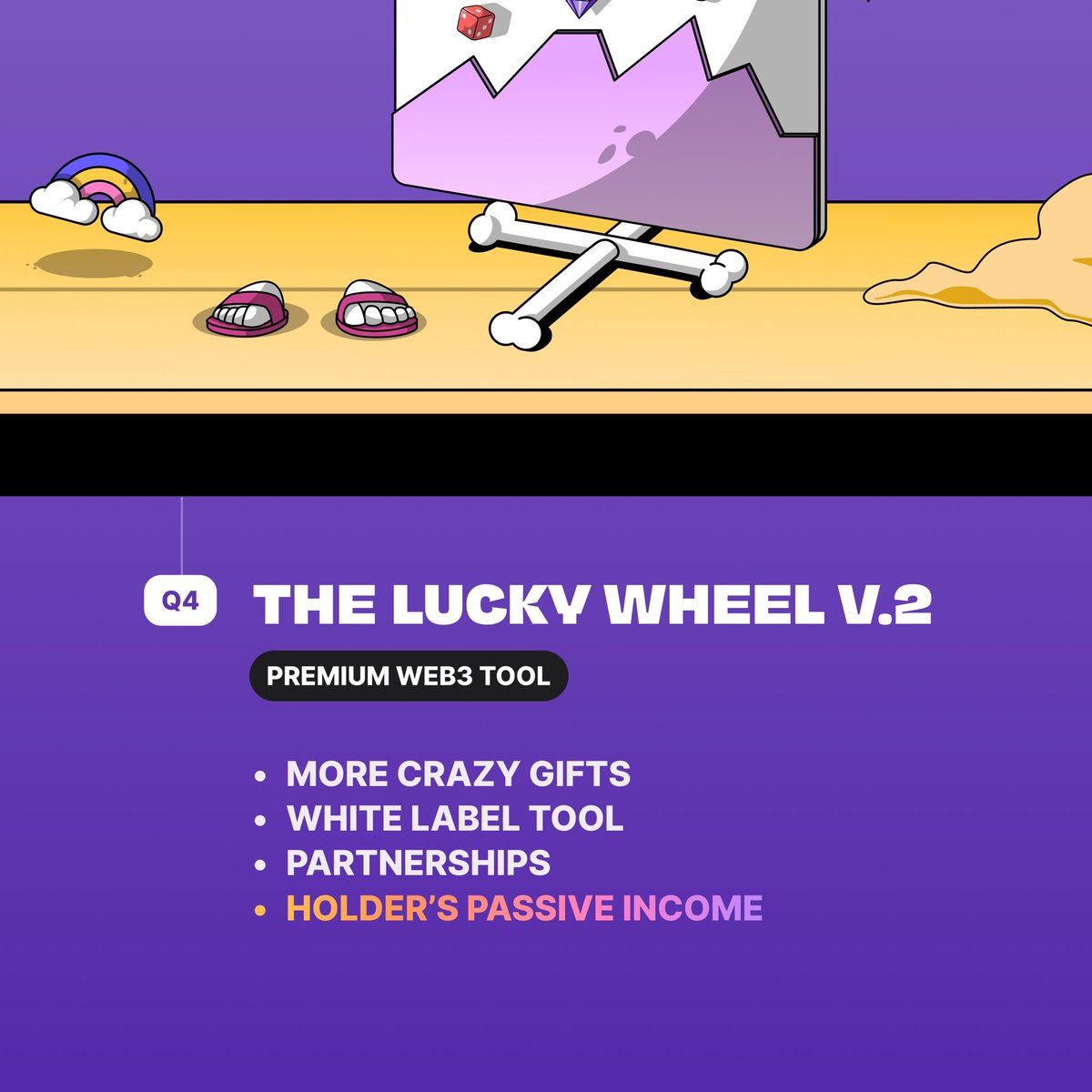 TheLuckyBones's tweet image. Our New roadmap is Here! 
Brand Vision, Lucky Chat, Lucky Cockpit &amp;amp; Much More. 

🤘 Make Passive Income Thanks to Your Digital Lucky Charms!