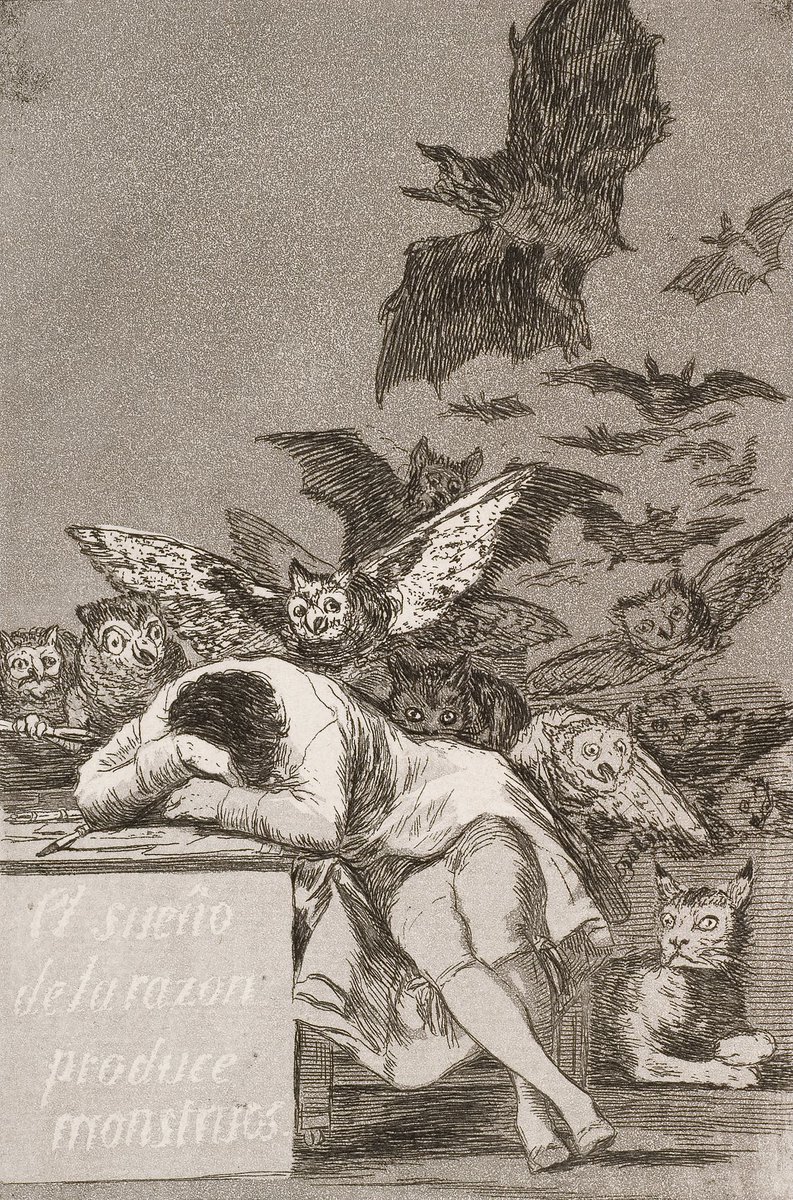 RT @literatura_rte: The Sleep of Reason Produces Monsters
 Francisco de Goya (1746-1828) https://t.co/PuyAZRtUl2