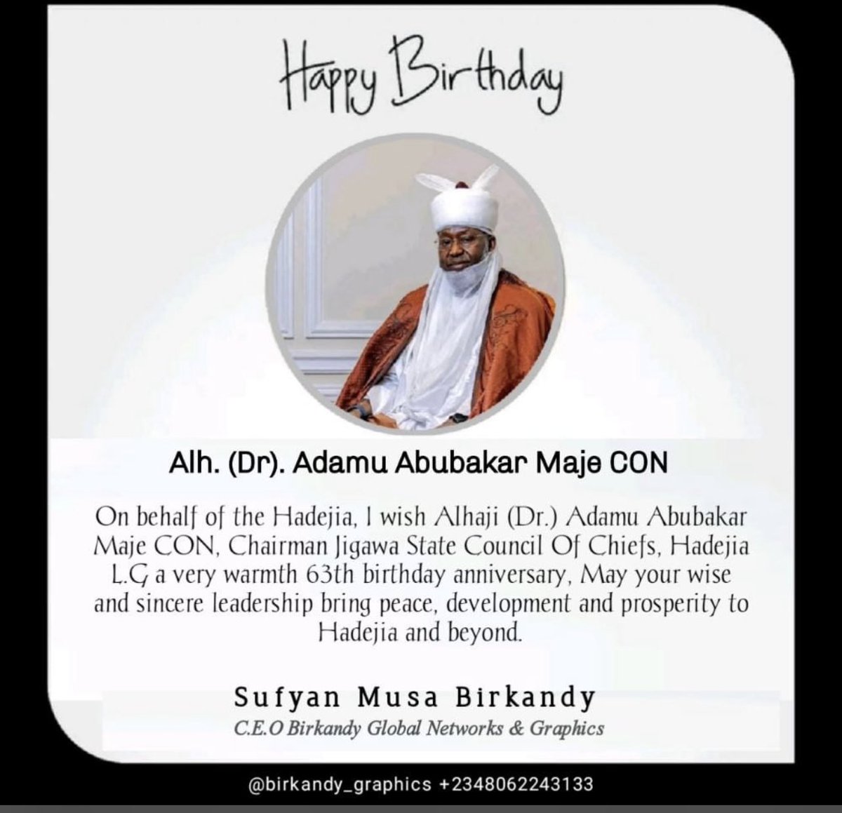 kwaloq's tweet photo. Happy birthday Royal Father🥳✊✊✊
#hadejiaemirate
#jigawastate https://t.co/qnC2xUkCsn