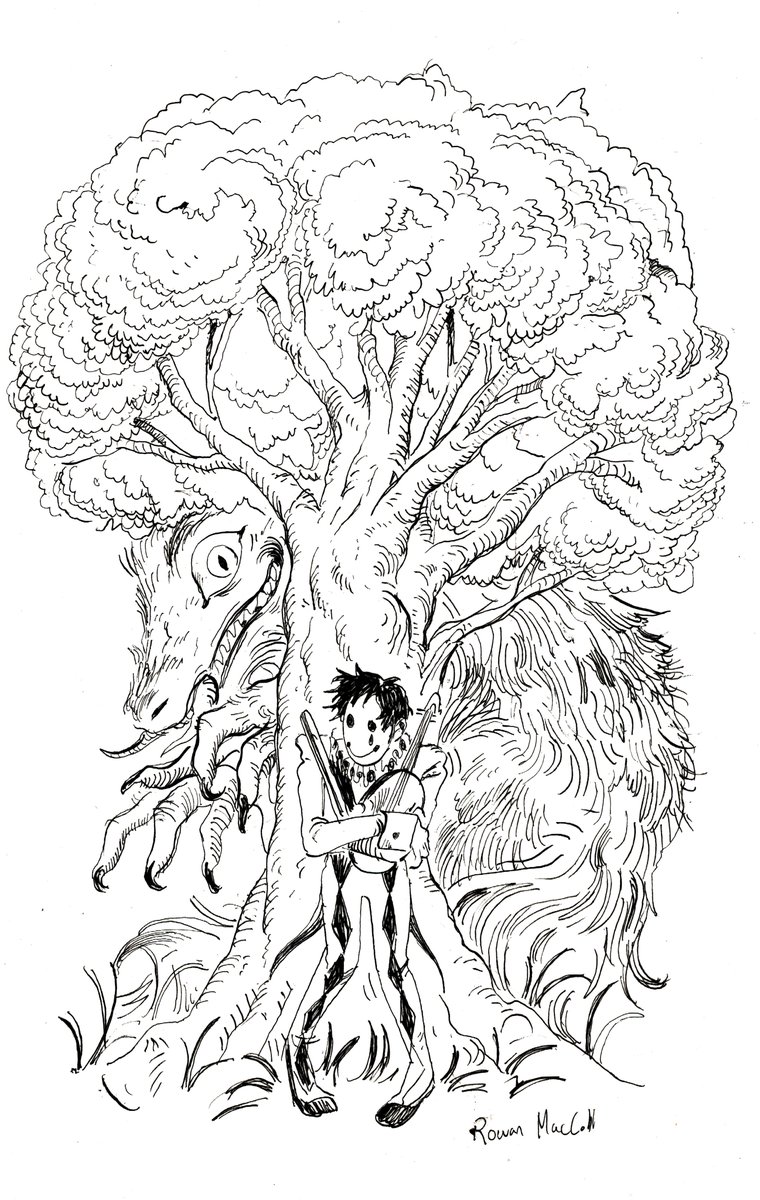 #inktober
Day 14
Surely if he stays still and quiet, it'll go away... right? 