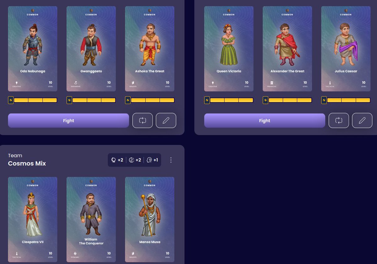 CryptoFutureCF's tweet photo. #Cosmon wkrótce stajemy w szranki
#season1 ruszy za 2 dni ⚔️ 🛡️ 🏟️
Pierwsze przetarcie nastąpi
Moje 3 Decki wytrenowane na 10 lvl
Queen Victoria chyba najlepsza w moich deckach
@PlayCosmon https://t.co/Yqa7uKyxxw