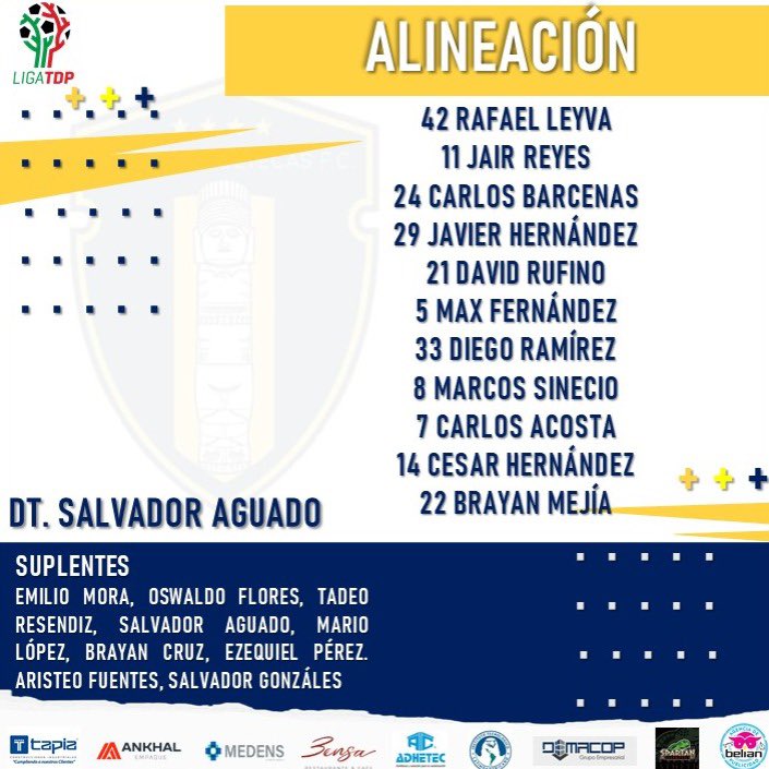 👊🏼| Estos son los jugadores listos para entrar en acción durante este partido 🆚 Halcones Zuñiga TDP AScdmx
Vamos <a href="/AtleticoTolteca/">Atlético Tolteca</a> 

#AtleticoTolteca
#OrgullosamenteTolteca
#LigaTDP
💛💙💛💙