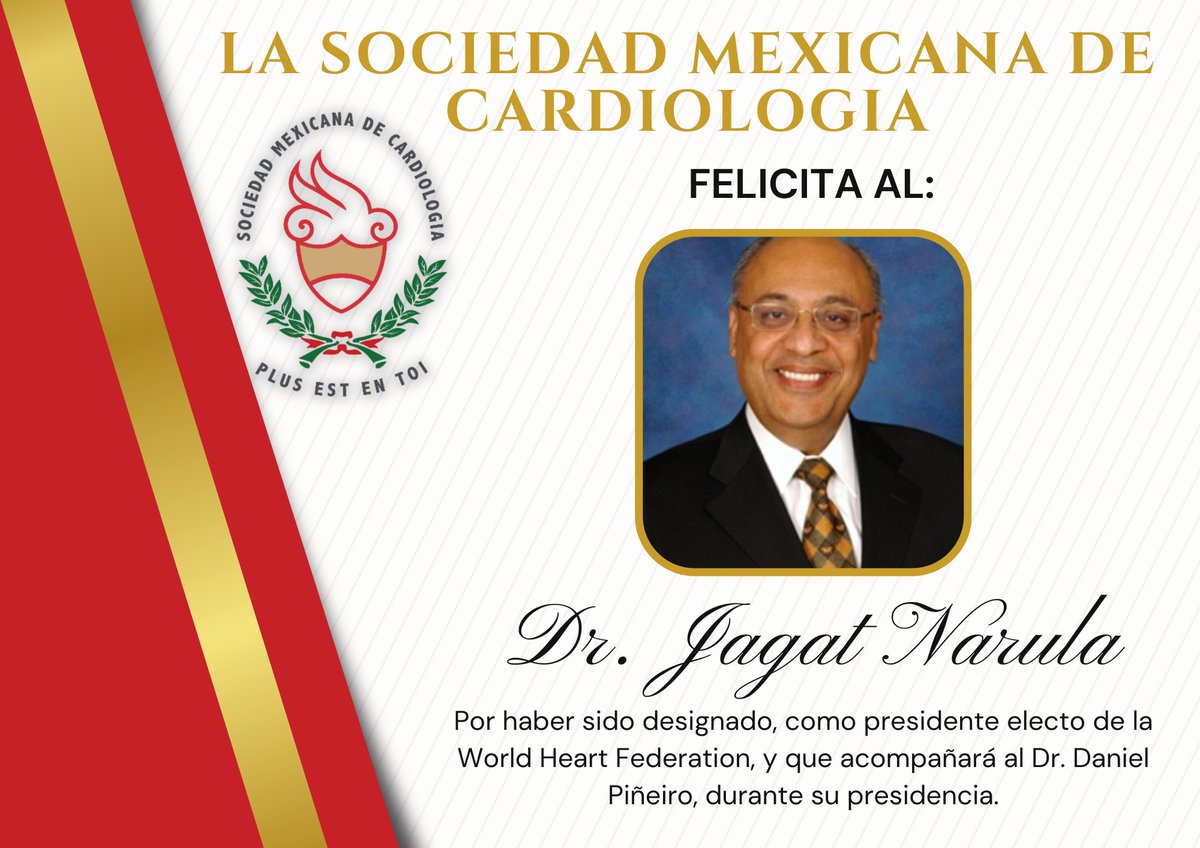 smexcardiologia's tweet photo. Felicitaciones Dr. Jagat Narula @LubbDup @worldheartfed @jcossio_aranda @cadecigdl
#soySMC #SoMeCa https://t.co/mKl0058U76