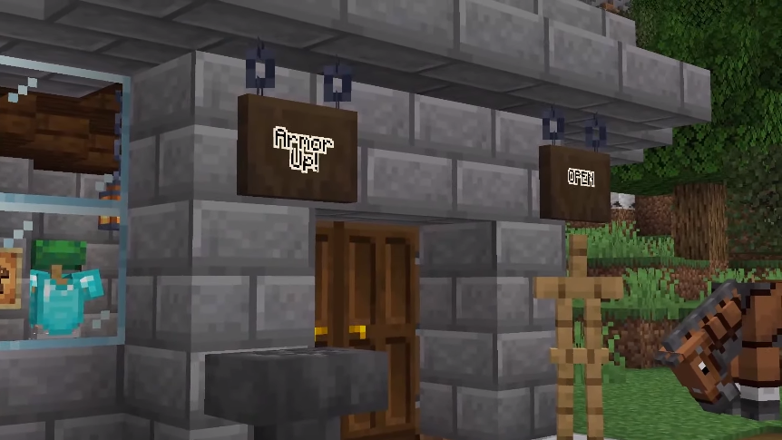 eckoxsoldier's tweet photo. Hanging signs are the first confirmed feature for Minecraft 1.20 update #MinecraftLive https://t.co/UmhSRo5dtY