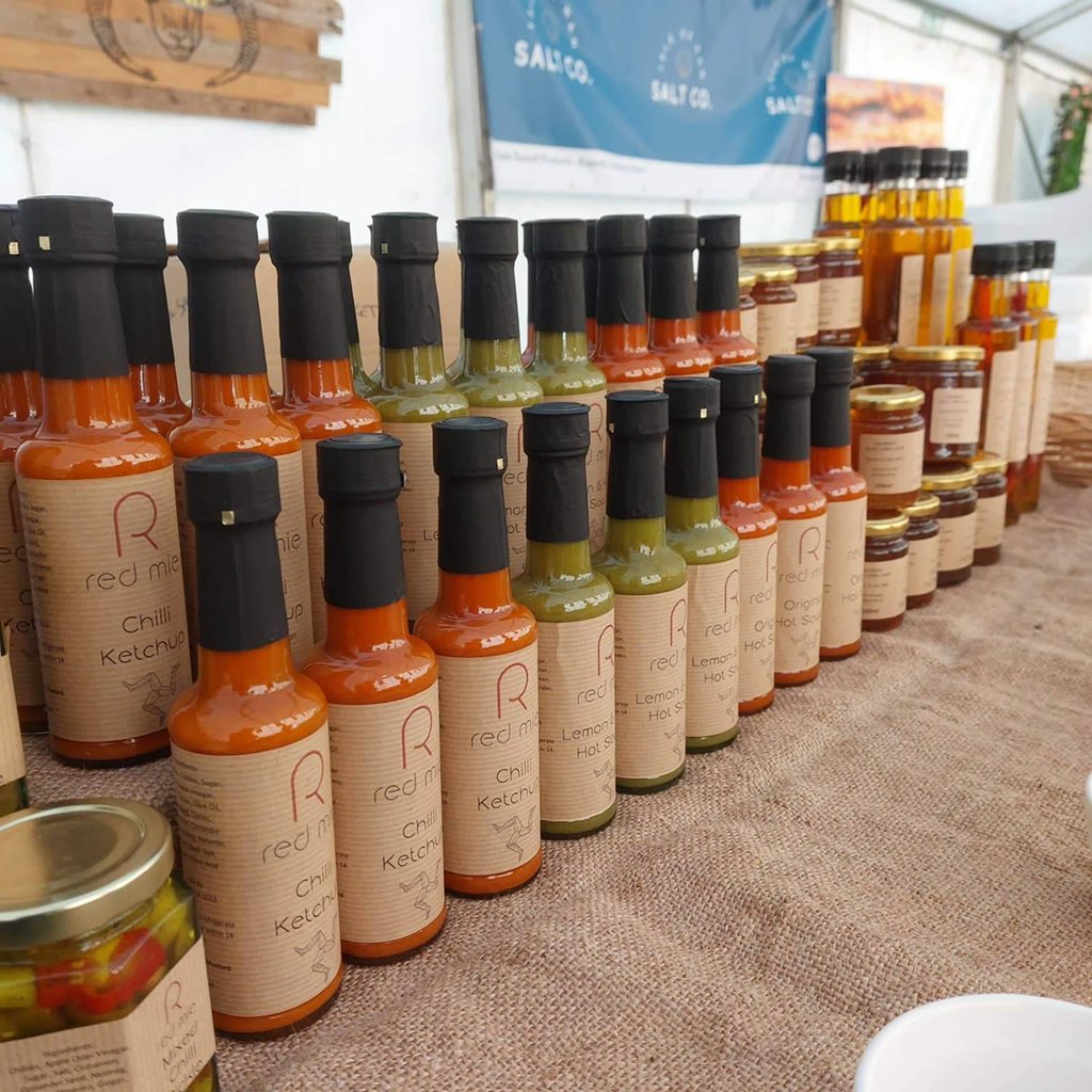 The boys are back in town. Scorpion Sauce 🌶🌶🌶🌶 Chilli Ketchup 🌶🌶🌶 Lemon &amp; Herb Hot Sauce 🌶🌶🌶 Original Hot Sauce 🌶🌶 Chilli Honey 🌶 Chilli Oil 🌶 and seasonal Hot Tu Naa Sauce 🌶🌶🌶🌶 made with fresh Reapers 🔥 in the shop now 🔥